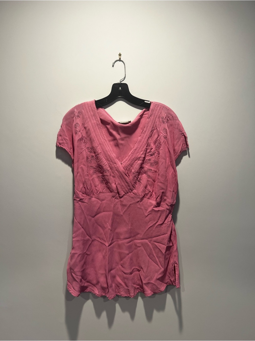 Faded Glory Rose Pink V-Neck Short Sleeve Tunic